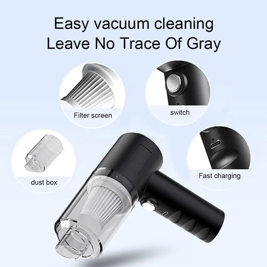 Swift Clean Pro Cordless Car Vacuum - 9000Pa High-Suction Handheld Cleaner