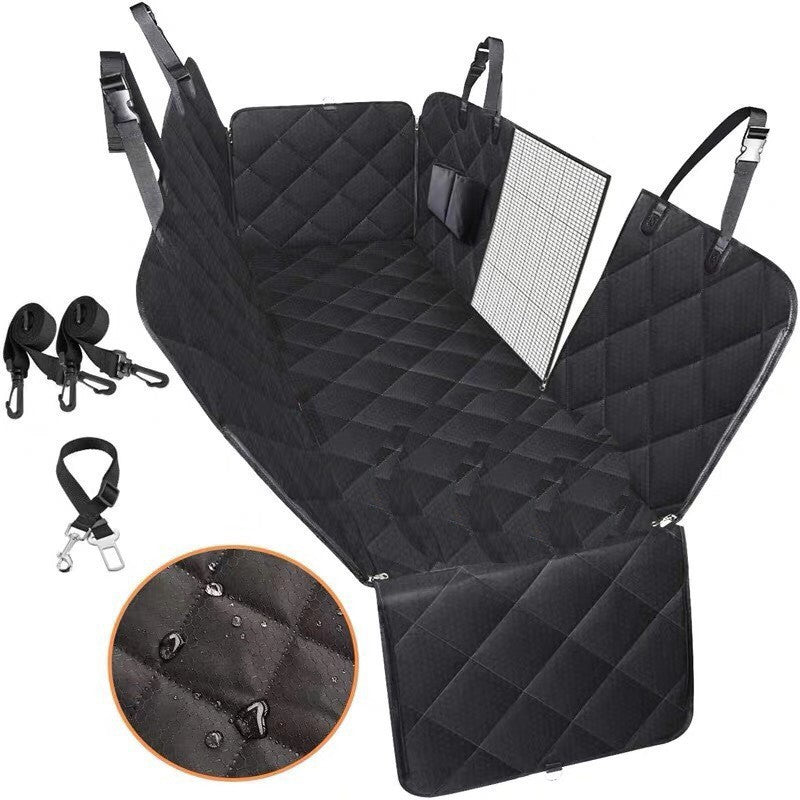 Ultimate Heavy-Duty Dog Car Seat Cover - Waterproof Hammock with Mesh View Window & Safety Belts