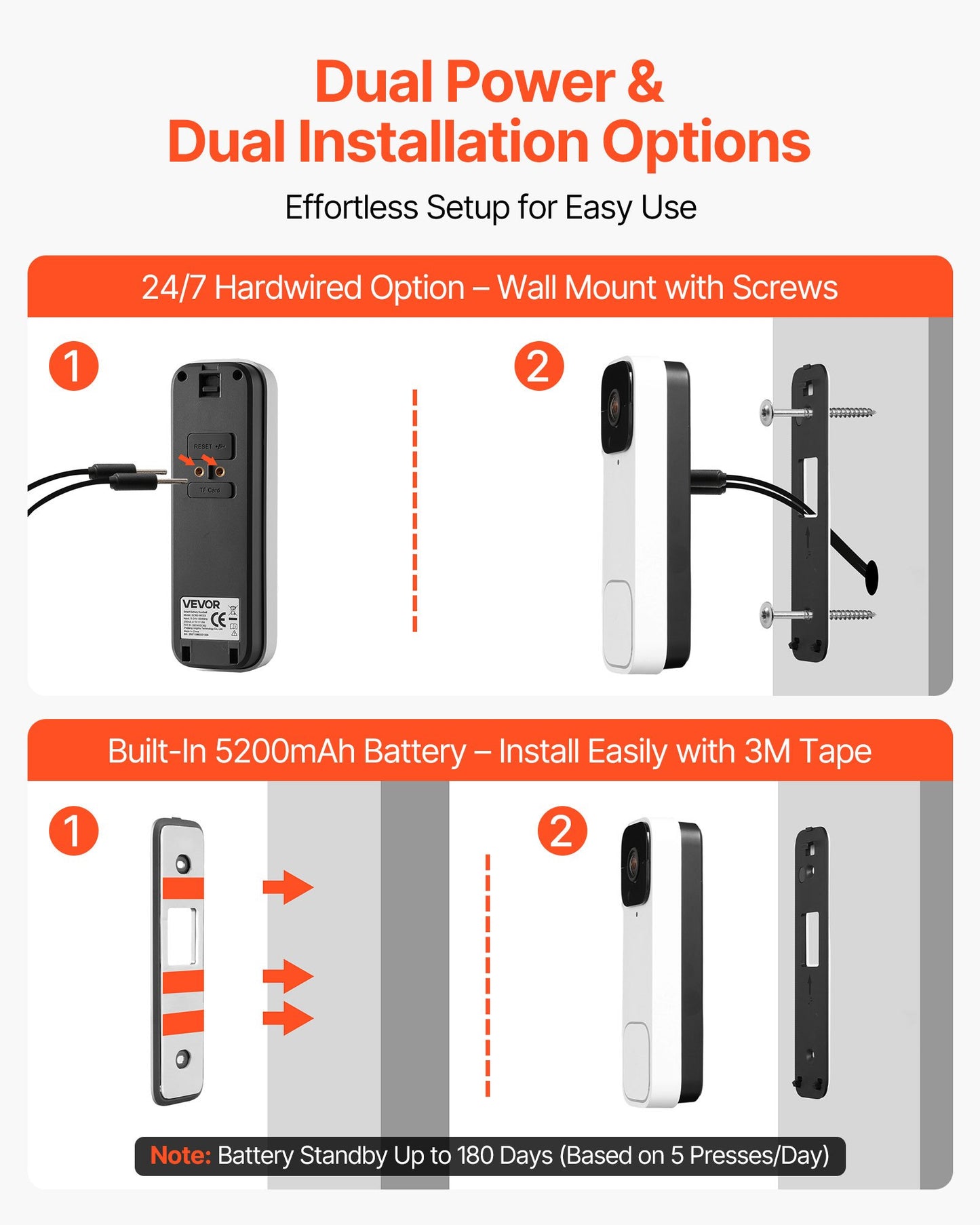 Guardian Eye 2K Wireless Video Doorbell - Smart WiFi Security Camera with Night Vision