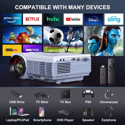 LumiVision™ Portable Mini "Bedroom Cinema" Projector (4K Support)
