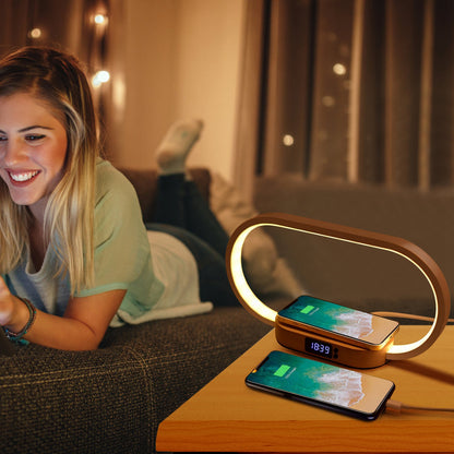 3-in-1 Smart Bedside Lamp - Touch Control with Wireless Charger & Digital Clock