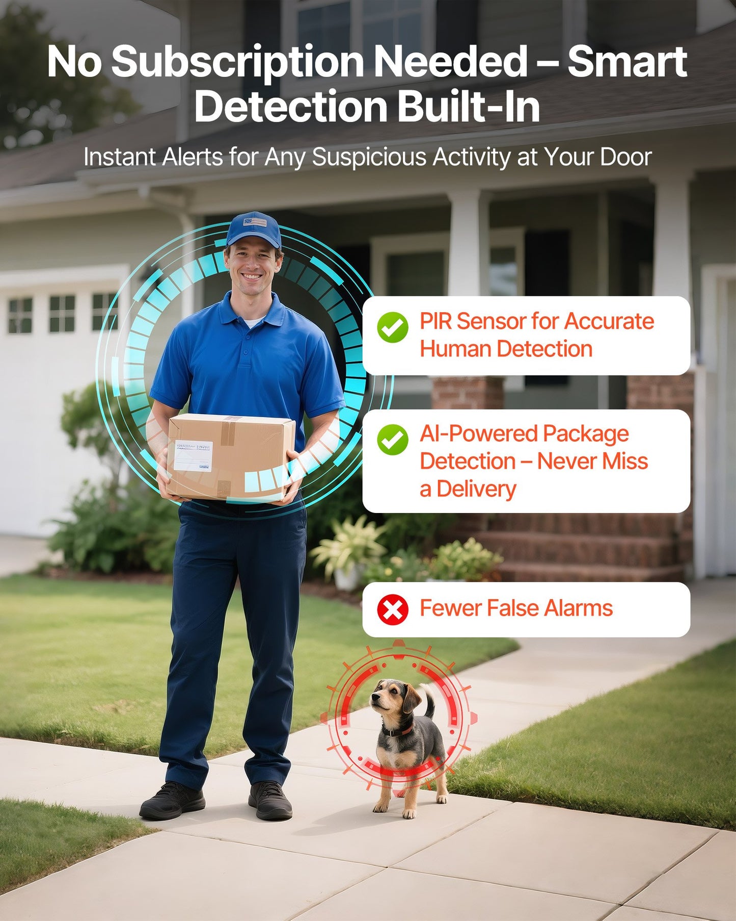 Guardian Eye 2K Wireless Video Doorbell - Smart WiFi Security Camera with Night Vision