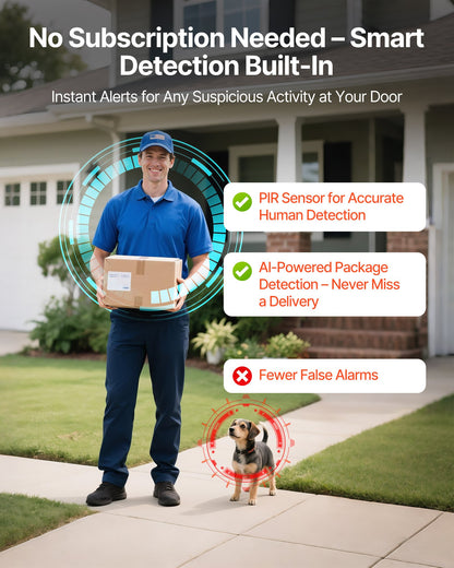 Guardian Eye 2K Wireless Video Doorbell - Smart WiFi Security Camera with Night Vision