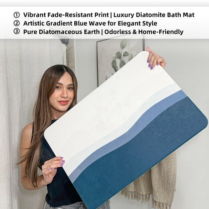 Aqua Dry Instant-Absorb Diatomite Stone Bath Mat - Non-Slip & Anti-Bacterial