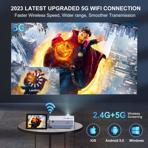 LumiVision™ Portable Mini "Bedroom Cinema" Projector (4K Support)