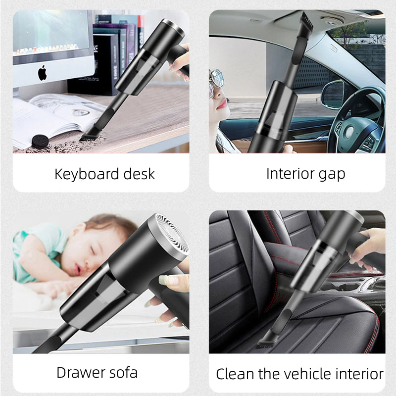 Swift Clean Pro Cordless Car Vacuum - 9000Pa High-Suction Handheld Cleaner