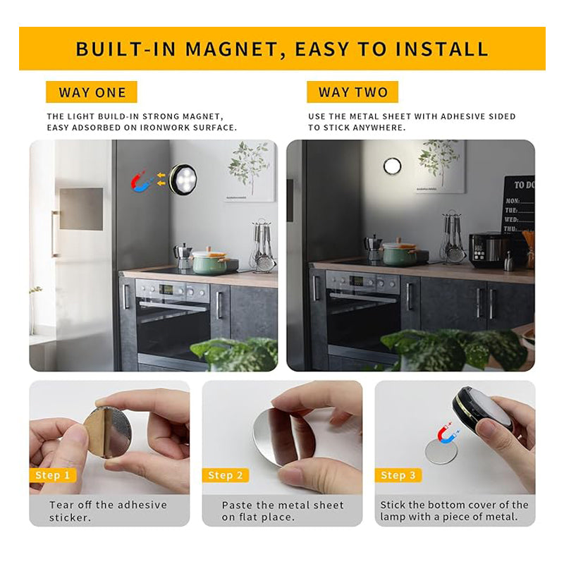 Remote Controlled Motion Sensor LED Closet Lights - Rechargeable 3-Pack Bundle