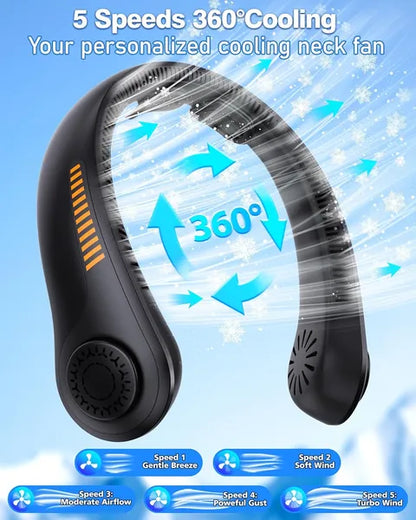 Pro-Cool™ Bladeless Portable Neck Fan - 1800mAh Ultra-Long Battery Life
